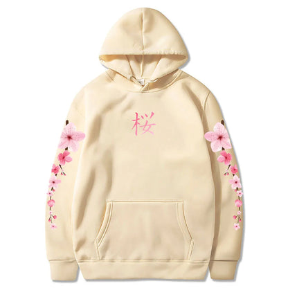 kawaiies-softtoys-plushies-kawaii-plush-Japanese Cherry Sakura Hoodies Long Sleeve Hoodies Cream XS 
