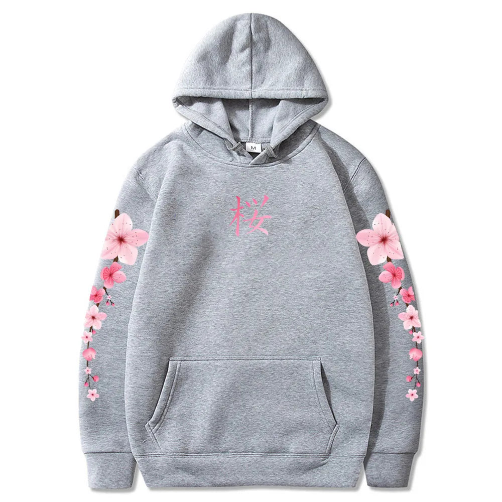 kawaiies-softtoys-plushies-kawaii-plush-Japanese Cherry Sakura Hoodies Long Sleeve Hoodies Gray XS 