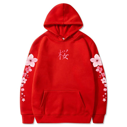 kawaiies-softtoys-plushies-kawaii-plush-Japanese Cherry Sakura Hoodies Long Sleeve Hoodies Red XS 