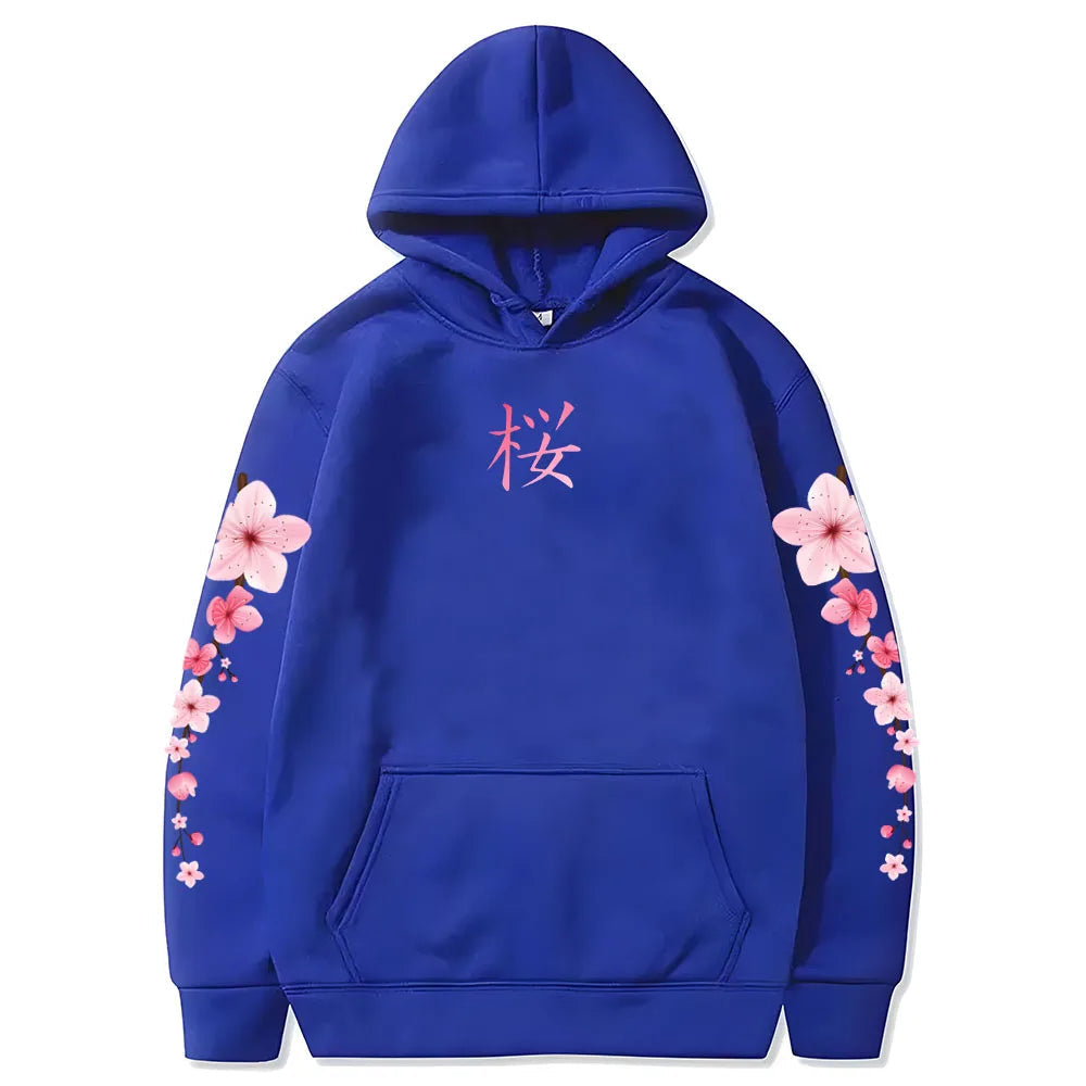 kawaiies-softtoys-plushies-kawaii-plush-Japanese Cherry Sakura Hoodies Long Sleeve Hoodies Royal Blue XS 