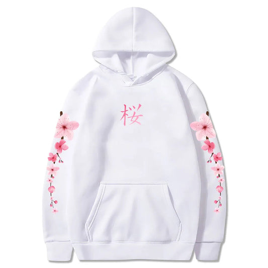 kawaiies-softtoys-plushies-kawaii-plush-Japanese Cherry Sakura Hoodies Long Sleeve Hoodies White XS 
