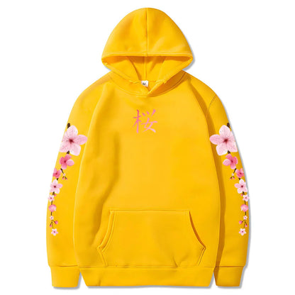 kawaiies-softtoys-plushies-kawaii-plush-Japanese Cherry Sakura Hoodies Long Sleeve Hoodies Yellow XS 