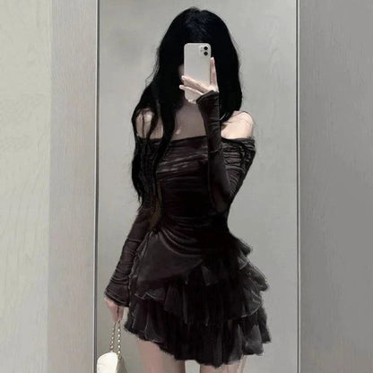 kawaiies-softtoys-plushies-kawaii-plush-Japanese Fairytale Two Piece Skirt Set Apparel Black S 