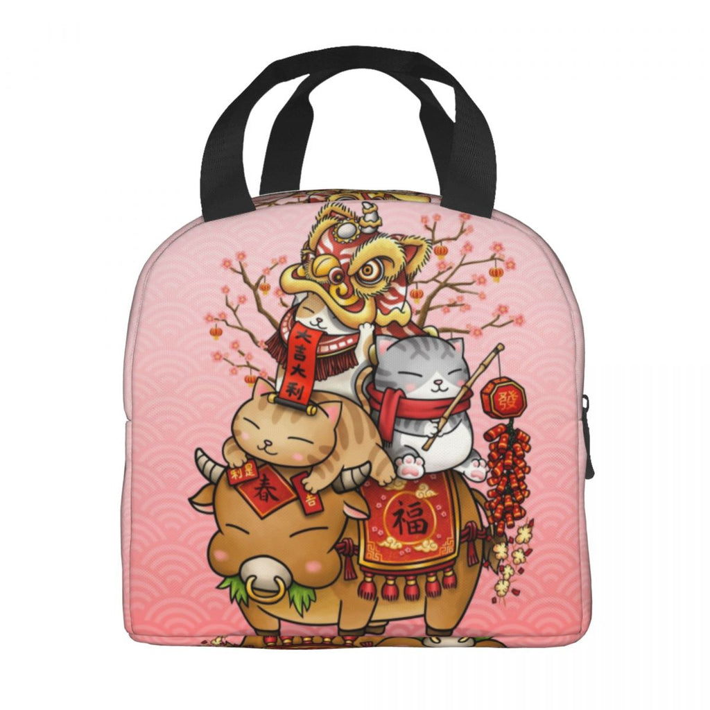 kawaiies-softtoys-plushies-kawaii-plush-Japanese Fortune Cat Lunch Bag Set Bag 