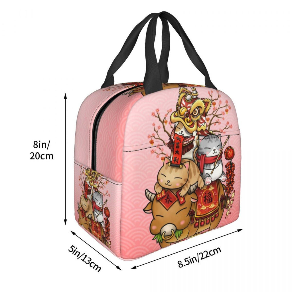 kawaiies-softtoys-plushies-kawaii-plush-Japanese Fortune Cat Lunch Bag Set Bag 