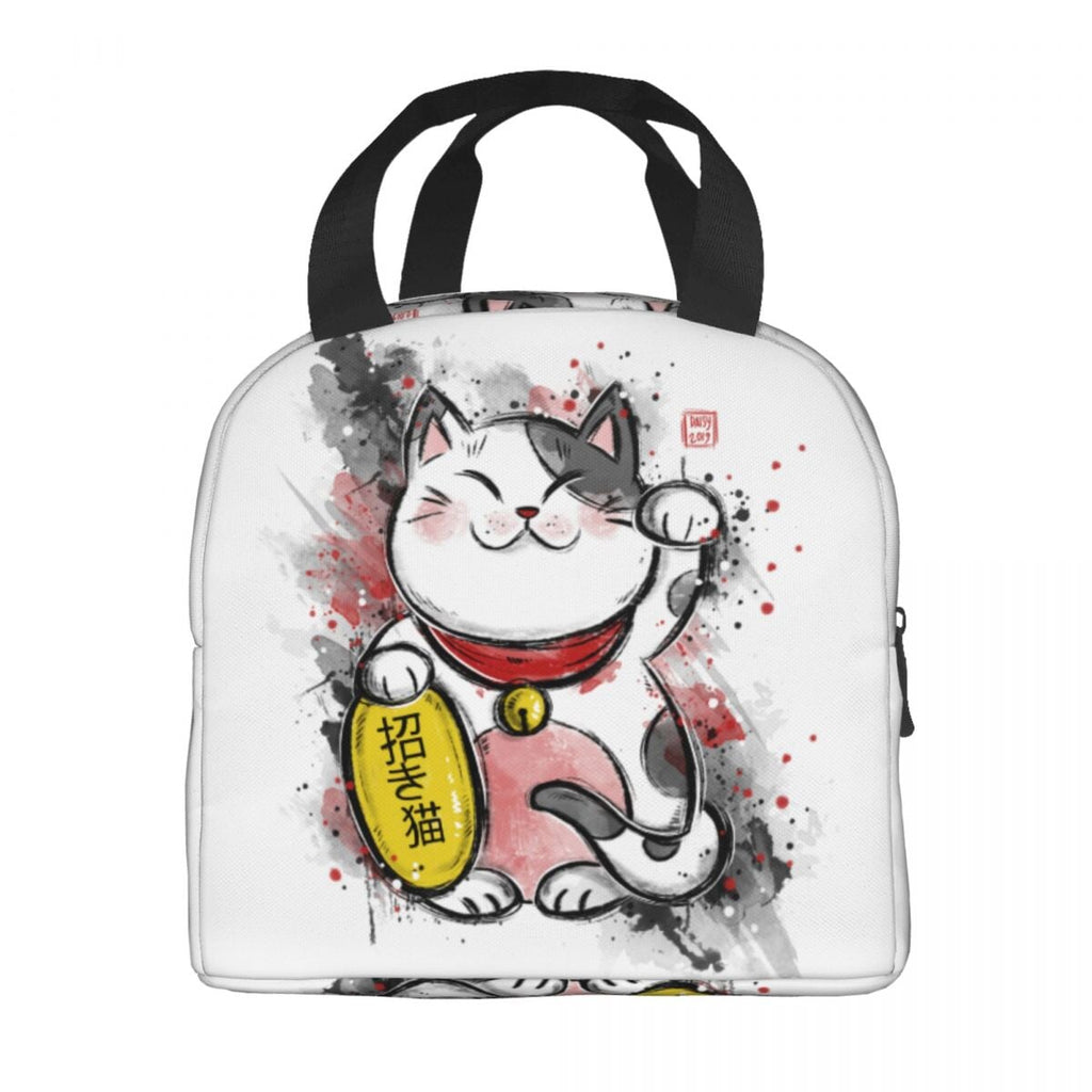kawaiies-softtoys-plushies-kawaii-plush-Japanese Fortune Cat Lunch Bag Set Bag 