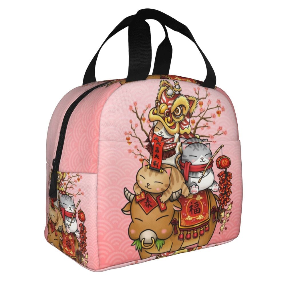 kawaiies-softtoys-plushies-kawaii-plush-Japanese Fortune Cat Lunch Bag Set Bag 