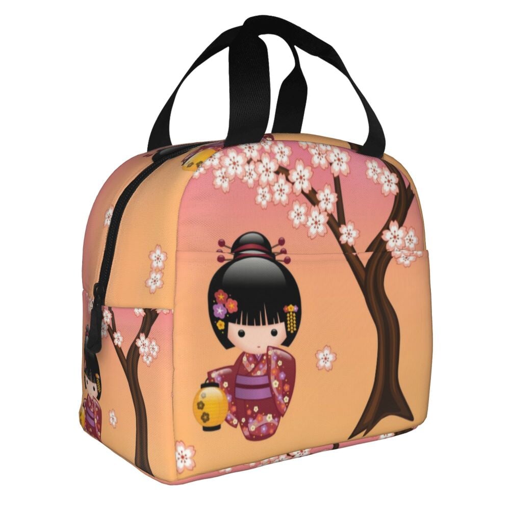 kawaiies-softtoys-plushies-kawaii-plush-Japanese Kokeshi Doll Lunch Bag | NEW Bag 