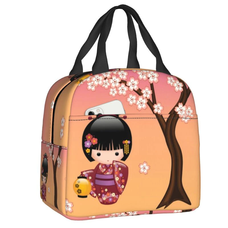 kawaiies-softtoys-plushies-kawaii-plush-Japanese Kokeshi Doll Lunch Bag | NEW Bag 