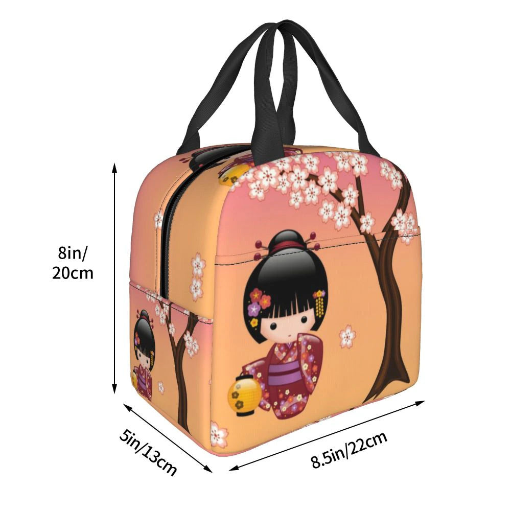 Japanese Kokeshi Doll Lunch Bag Kawaiies