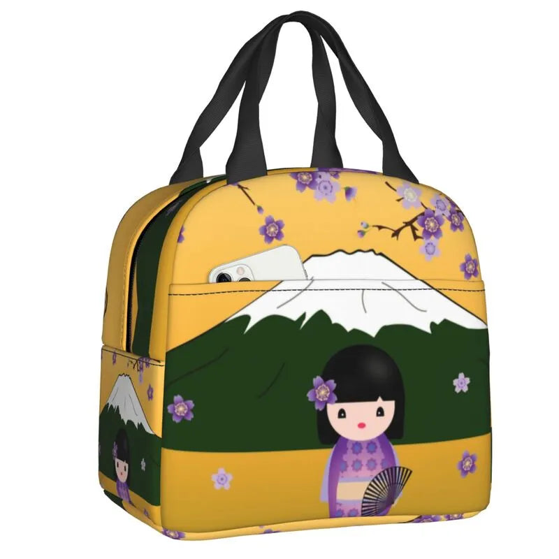 kawaiies-softtoys-plushies-kawaii-plush-Japanese Kokeshi Doll Lunch Bag | NEW Bag Fuji 