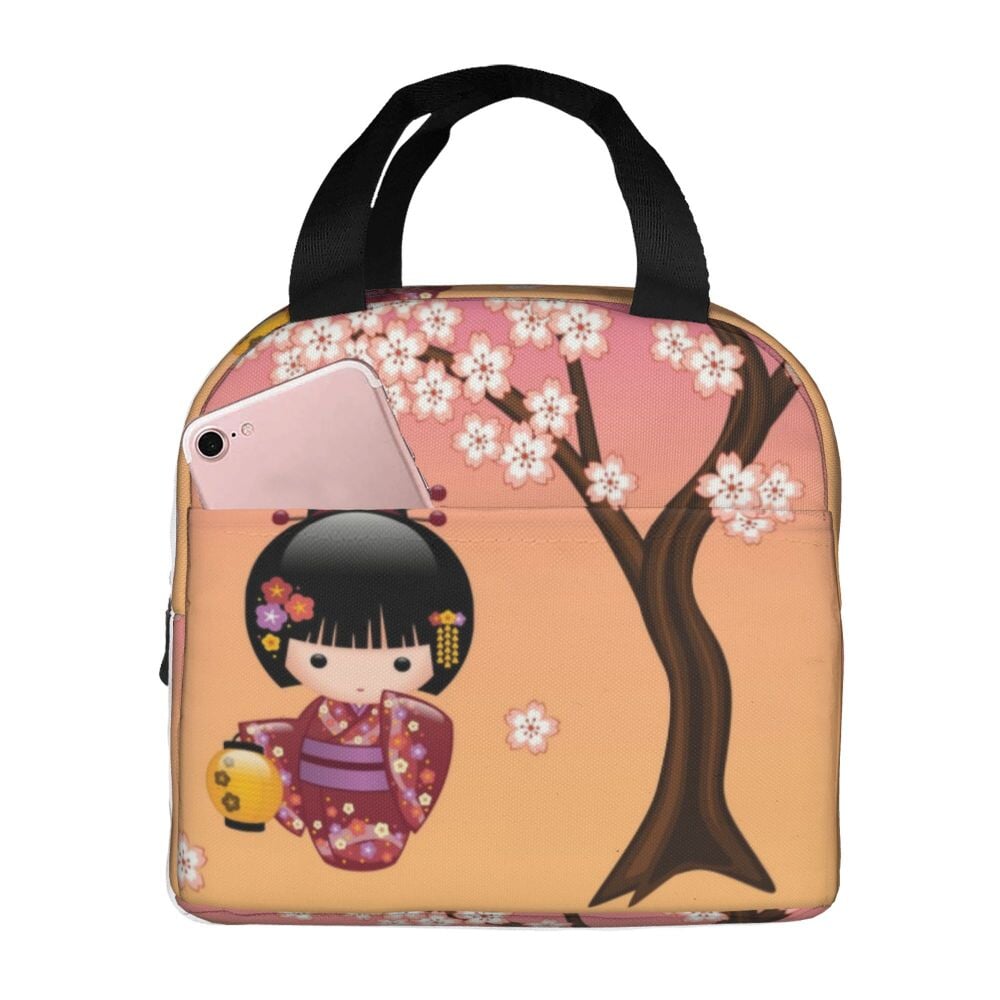 kawaiies-softtoys-plushies-kawaii-plush-Japanese Kokeshi Doll Lunch Bag | NEW Bag Lantern 