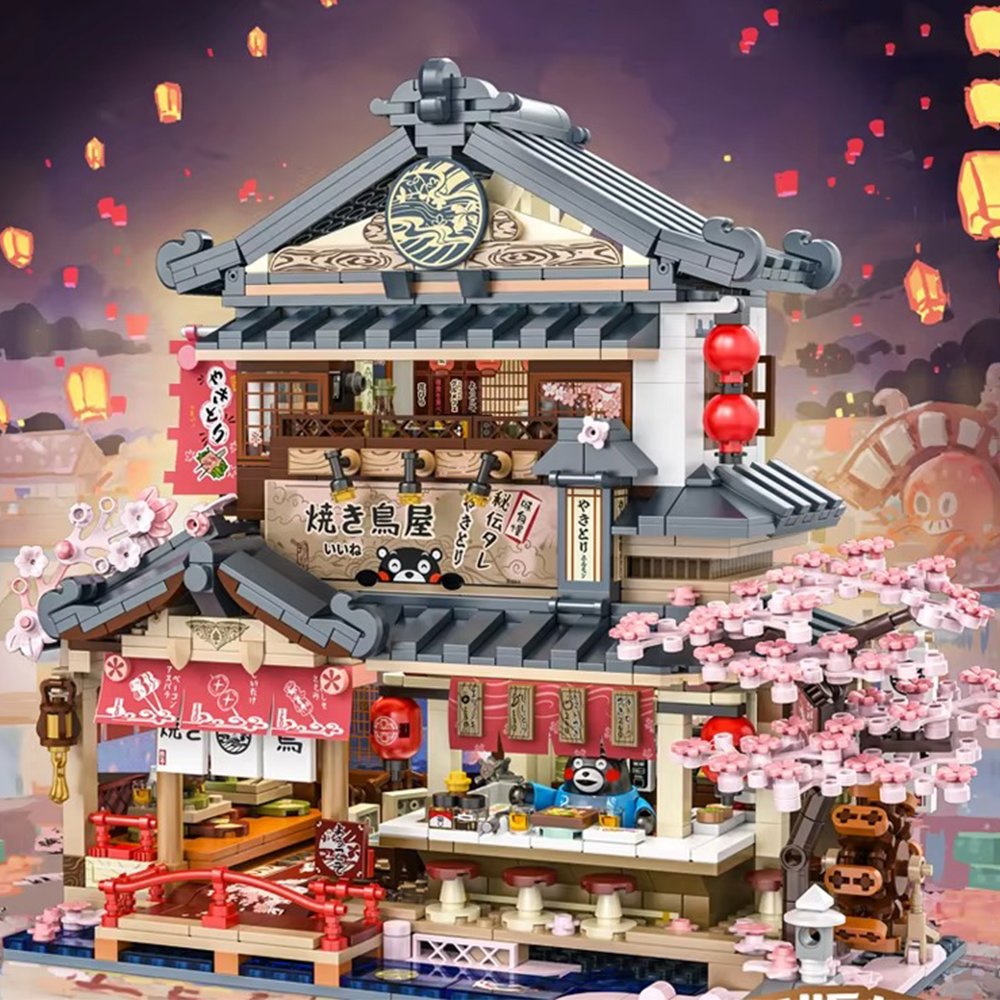 kawaiies-softtoys-plushies-kawaii-plush-Japanese Kumamoto Bear Restaurant Micro Building Set Build it Without Box 