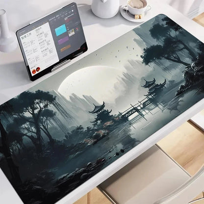 kawaiies-softtoys-plushies-kawaii-plush-Japanese Pagoda Traditional Ink Mouse Pad Mouse Pads Willow Pagoda 60 x 30cm 