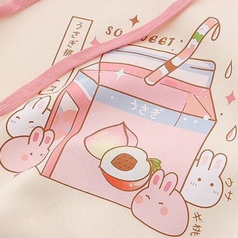 kawaiies-softtoys-plushies-kawaii-plush-Japanese Peach Milk Carton Bunnies Fleece Hoodies | NEW Hoodies 