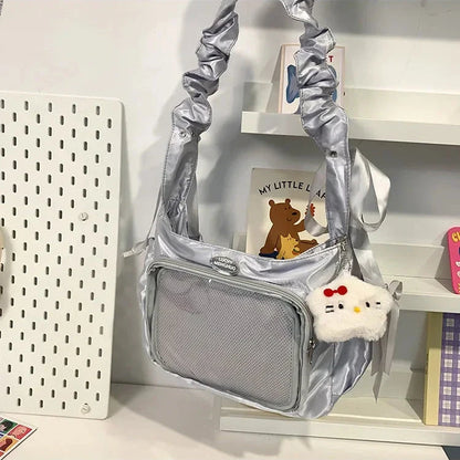 kawaiies-softtoys-plushies-kawaii-plush-Japanese Satin Handbag with Ruffled Shoulder Straps Bags 