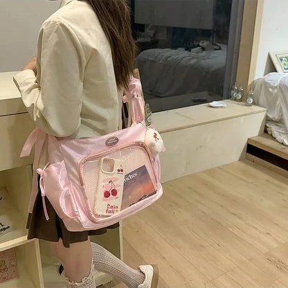 kawaiies-softtoys-plushies-kawaii-plush-Japanese Satin Handbag with Ruffled Shoulder Straps Bags 