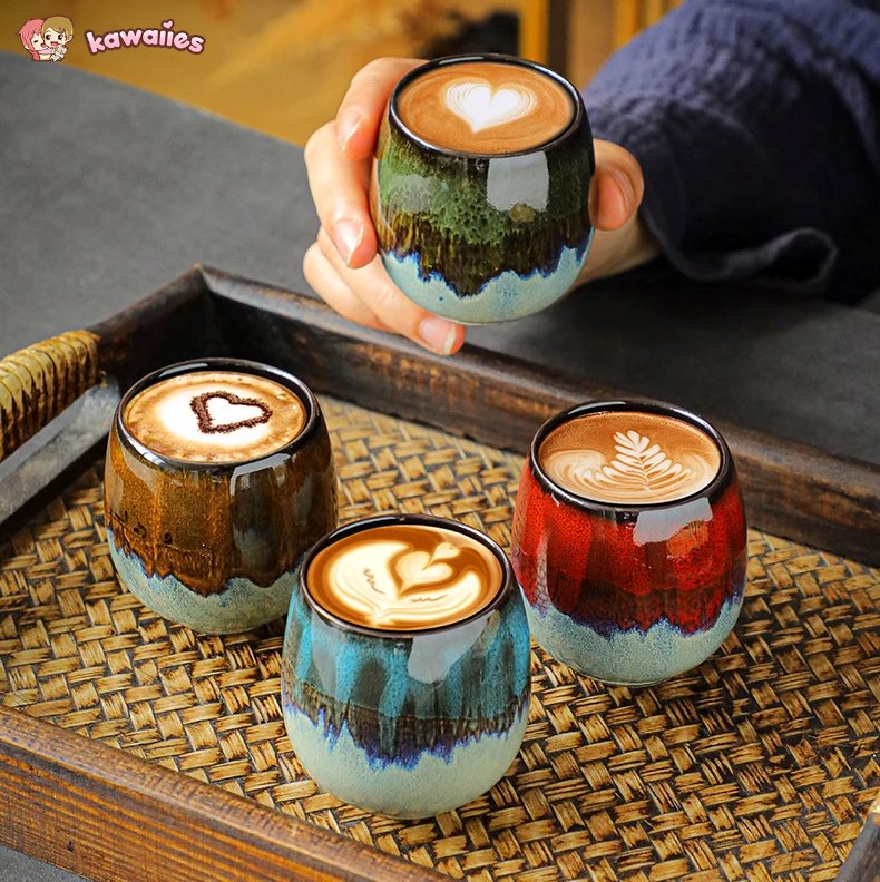 kawaiies-softtoys-plushies-kawaii-plush-Japanese-theme Ceramic Kiln Round 80ml Tea Cup Mugs 