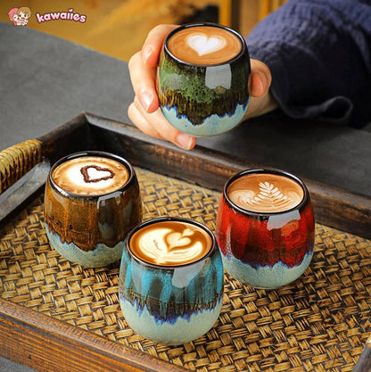 kawaiies-softtoys-plushies-kawaii-plush-Japanese-theme Ceramic Kiln Round 80ml Tea Cup Mugs 