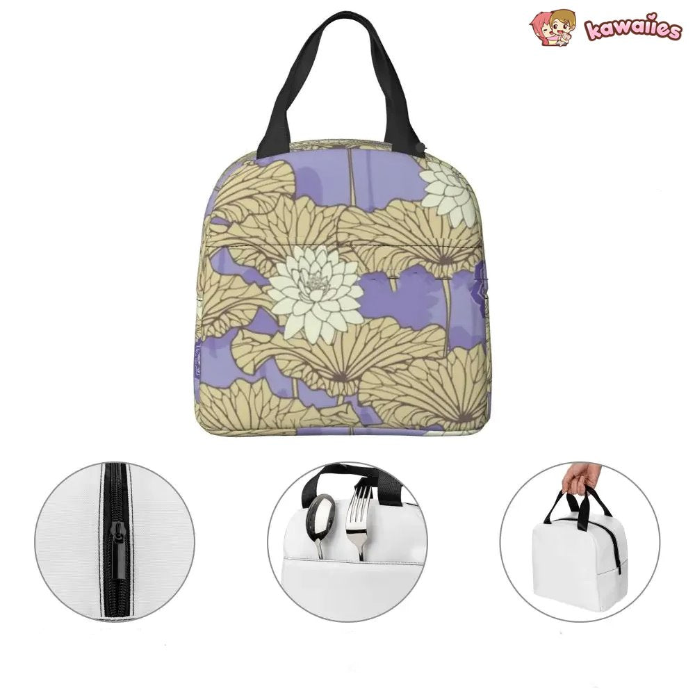 kawaiies-softtoys-plushies-kawaii-plush-Japanese-theme Floral Insulated Lunch Bag Collection Bag 