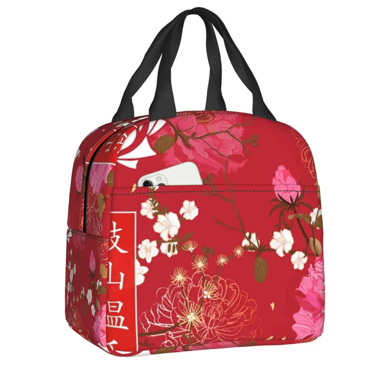 Floral insulated lunch bag sales