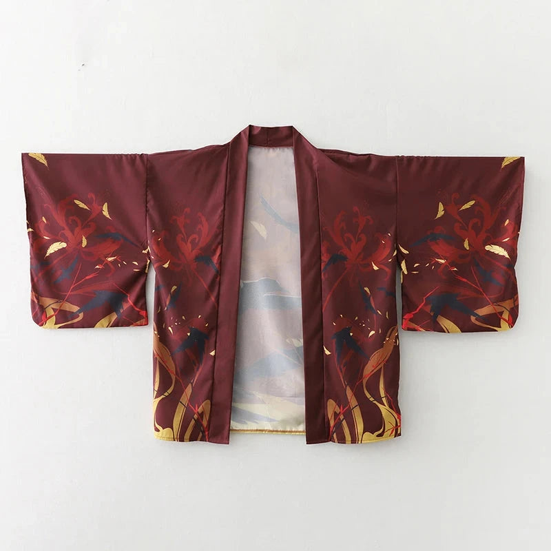 kawaiies-softtoys-plushies-kawaii-plush-Japanese-themed Black Red Crows Unisex Kimono Kimono 