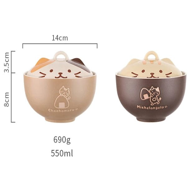 kawaiies-softtoys-plushies-kawaii-plush-Japanese-themed Ceramic Cat Bowls Home Decor 
