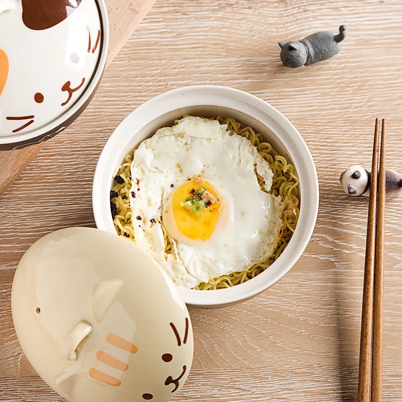 kawaiies-softtoys-plushies-kawaii-plush-Japanese-themed Ceramic Cat Bowls Home Decor 