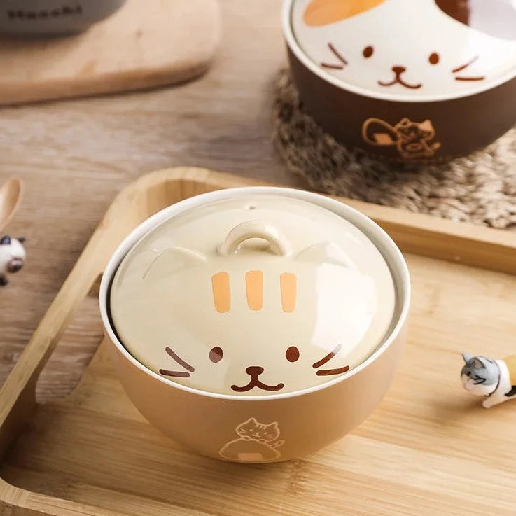 kawaiies-softtoys-plushies-kawaii-plush-Japanese-themed Ceramic Cat Bowls Home Decor 