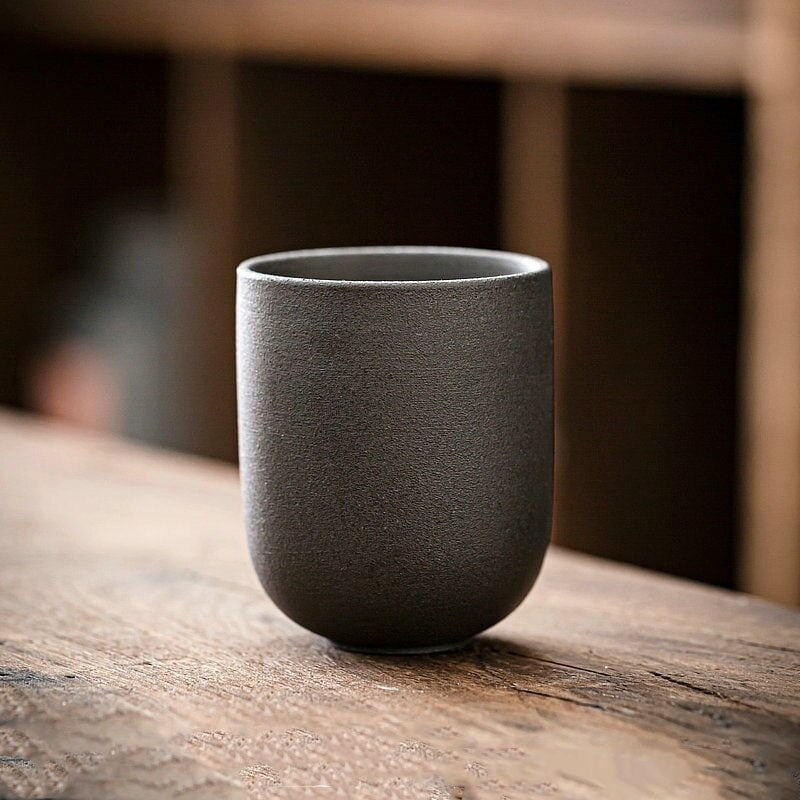 kawaiies-softtoys-plushies-kawaii-plush-Japanese-themed Ceramic Vintage Small Tea Cup Mugs Zen Charcoal 