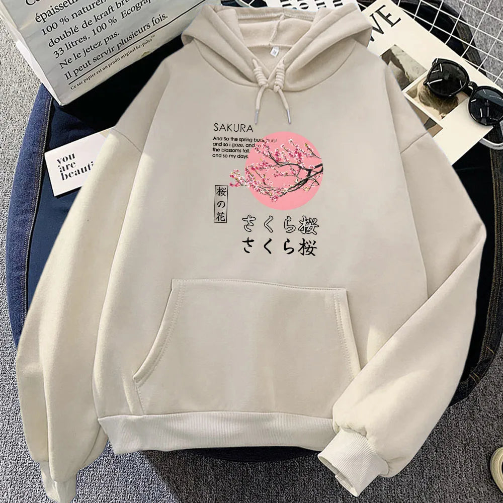 Japanese themed Cherry Blossom Pink Sun Unisex Hoodie Kawaiies