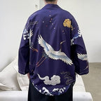 kawaiies-softtoys-plushies-kawaii-plush-Japanese-themed Crane Cloudy Waves Unisex Purple/White Kimono Kimono 