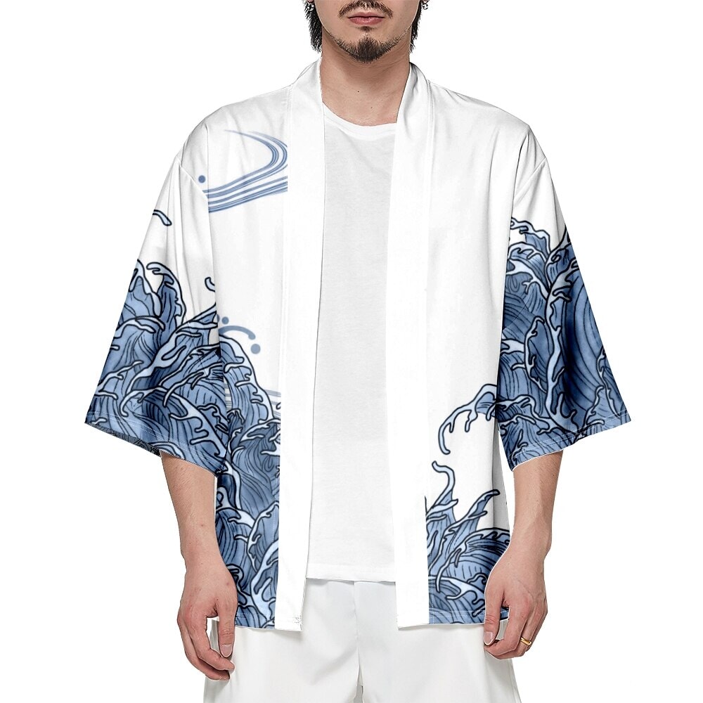 Japanese-themed Koi Fish Sun Wave Unisex Kimono