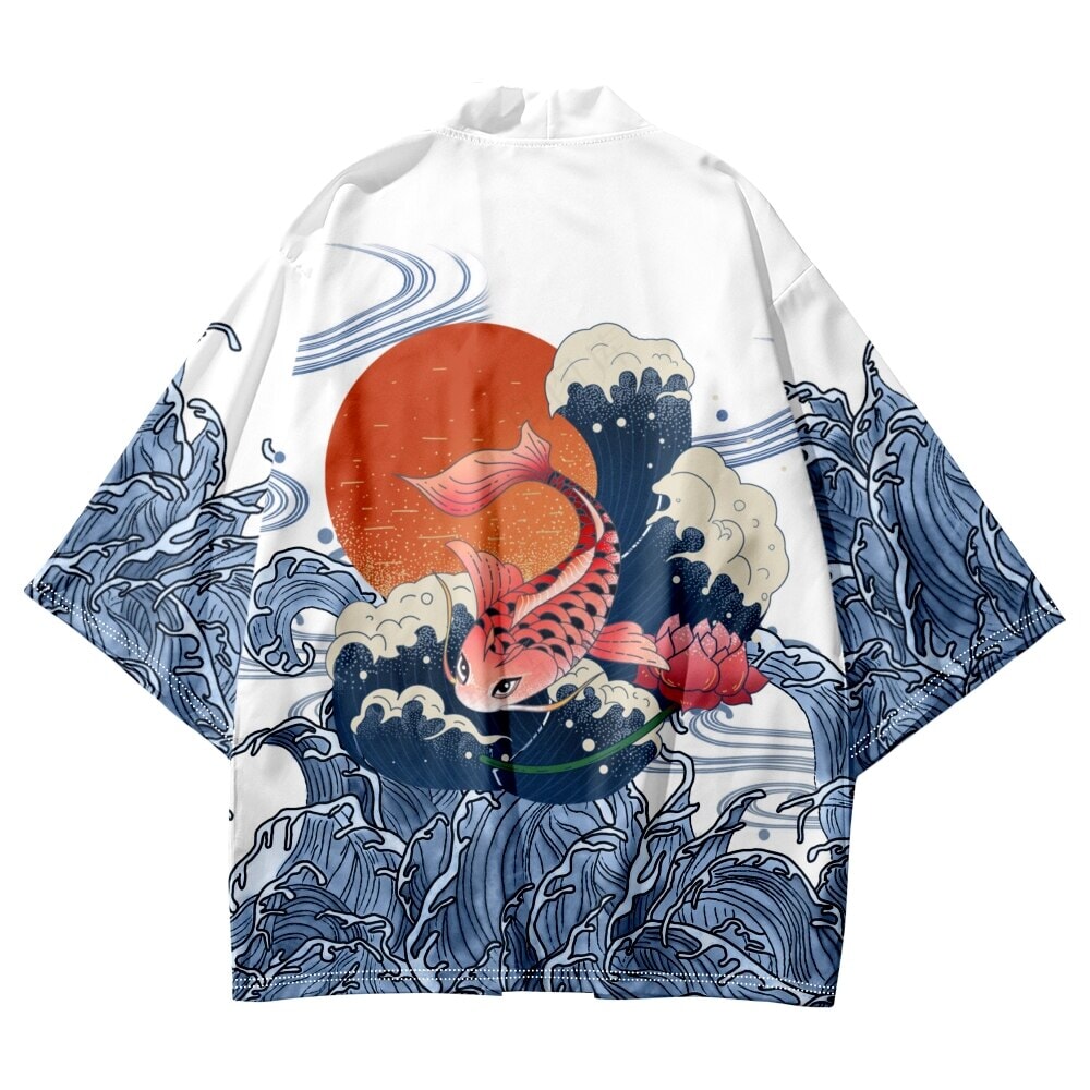 kawaiies-softtoys-plushies-kawaii-plush-Japanese-themed Koi Fish Sun Wave Unisex Kimono | NEW Kimono 