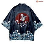 kawaiies-softtoys-plushies-kawaii-plush-Japanese-themed Koi Great wave off Kanagawa Unisex Navy Kimono Kimono 