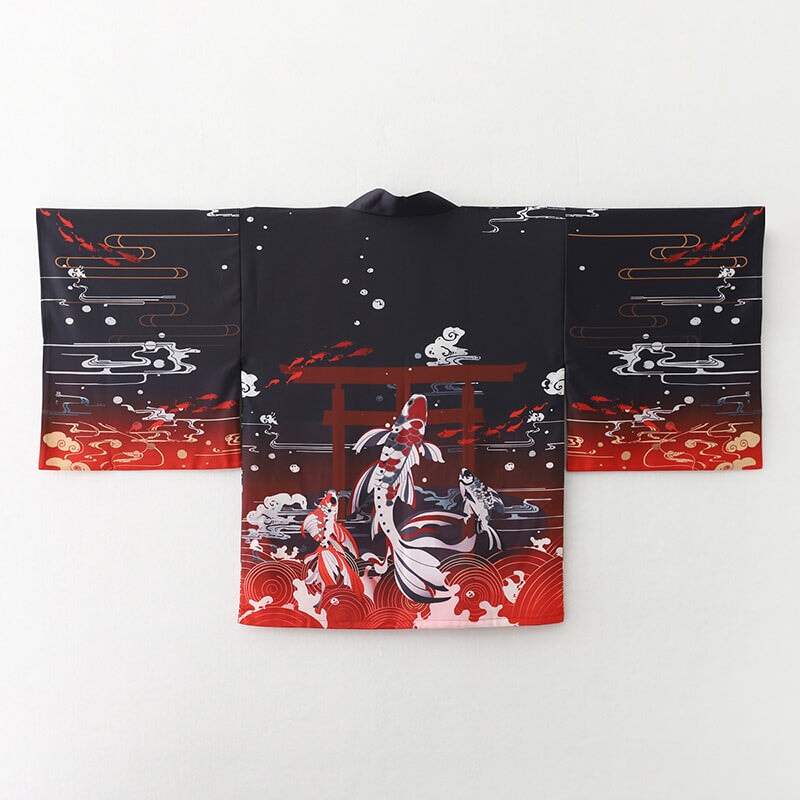 kawaiies-softtoys-plushies-kawaii-plush-Japanese-themed Koi of Torii Gate Women's Kimono Kimono 