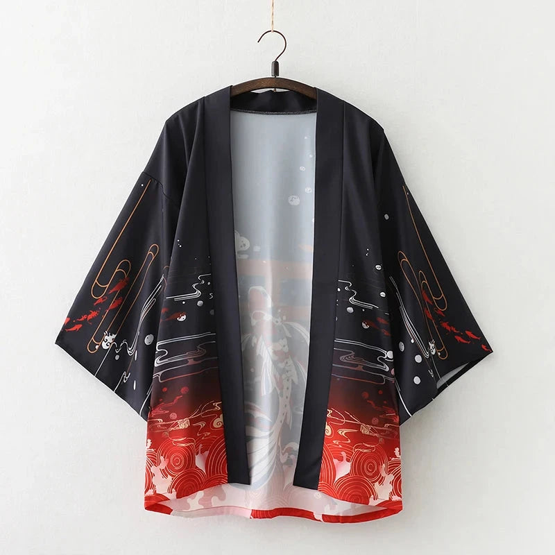 kawaiies-softtoys-plushies-kawaii-plush-Japanese-themed Koi of Torii Gate Women's Kimono Kimono 