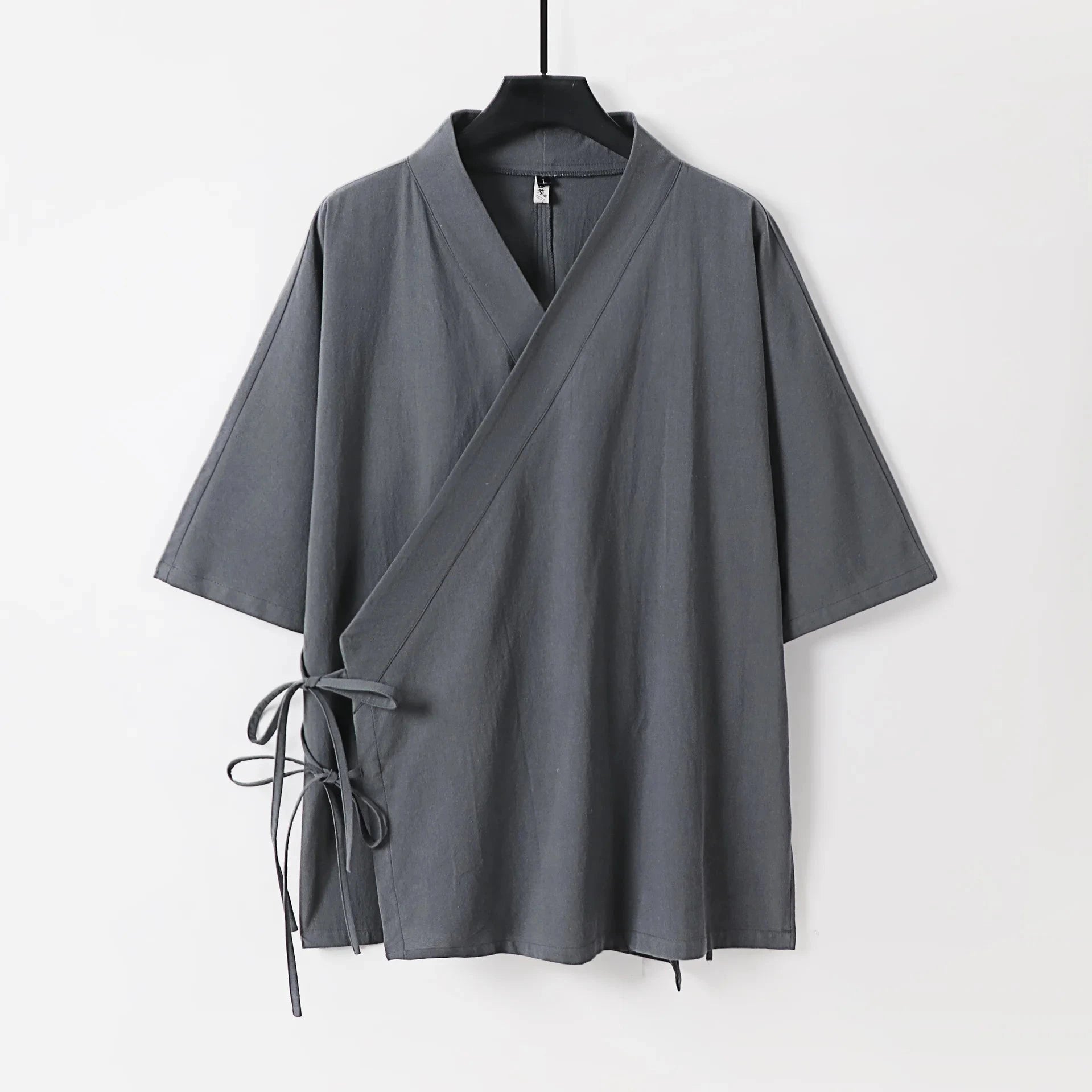 kawaiies-softtoys-plushies-kawaii-plush-Japanese-themed Minimal Plain Men’s Kimono Jacket Kimono Gray M 