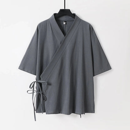 kawaiies-softtoys-plushies-kawaii-plush-Japanese-themed Minimal Plain Men’s Kimono Jacket Kimono Gray M 