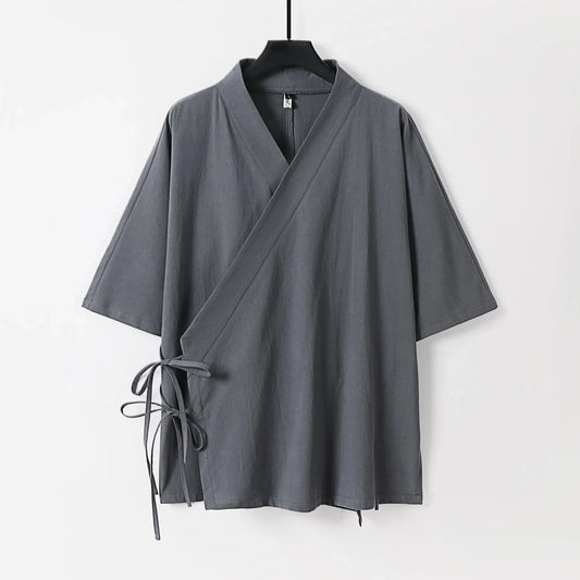 kawaiies-softtoys-plushies-kawaii-plush-Japanese-themed Minimal Plain Men’s Kimono Jacket Kimono Gray M 