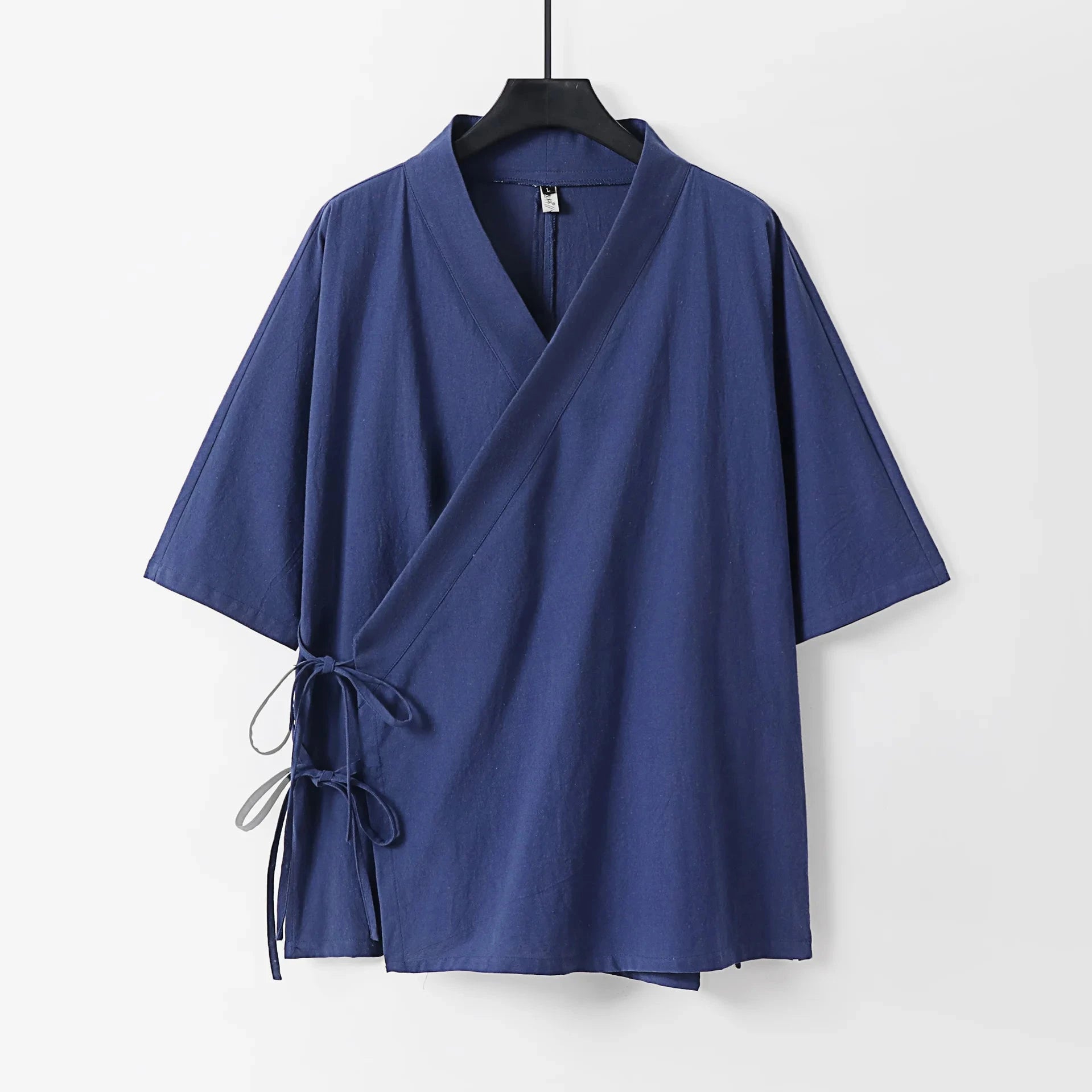 kawaiies-softtoys-plushies-kawaii-plush-Japanese-themed Minimal Plain Men’s Kimono Jacket Kimono Navy Blue M 