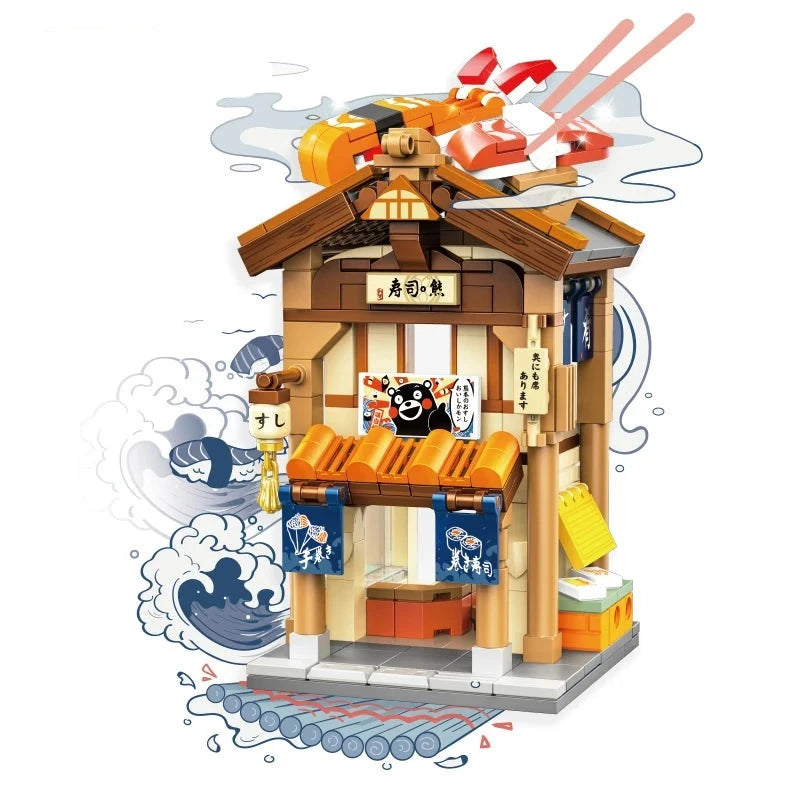 kawaiies-softtoys-plushies-kawaii-plush-Japanese-themed Ramen Hot Spring Sushi Tea Micro Building Sets Build it 