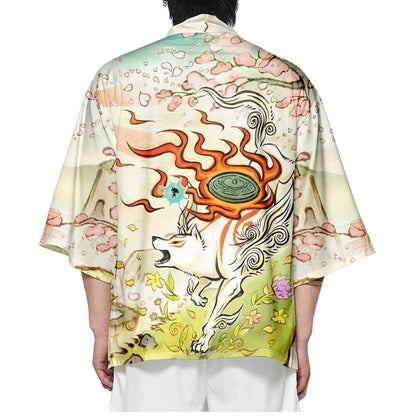 kawaiies-softtoys-plushies-kawaii-plush-Japanese-themed Spirited Away White Wolf Unisex Kimono Kimono 