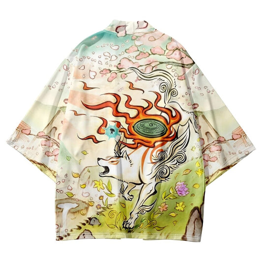 kawaiies-softtoys-plushies-kawaii-plush-Japanese-themed Spirited Away White Wolf Unisex Kimono Kimono 