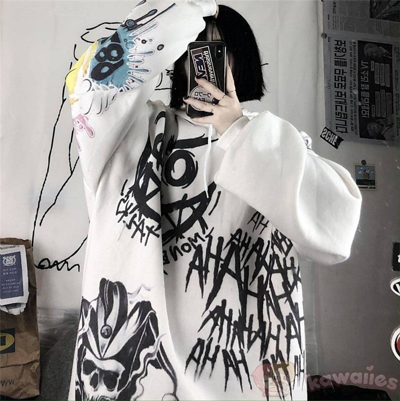 kawaiies-softtoys-plushies-kawaii-plush-Japanese-themed Style Kei Clothes Gothic Hoodie Sweatshirt 