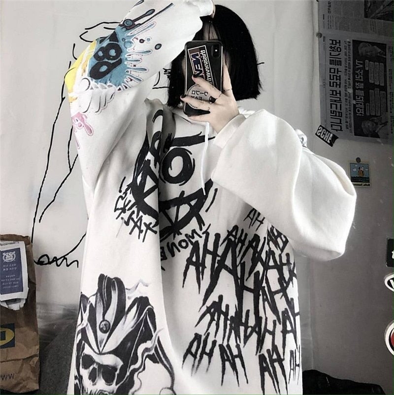 kawaiies-softtoys-plushies-kawaii-plush-Japanese-themed Style Kei Clothes Gothic Hoodie Sweatshirt 