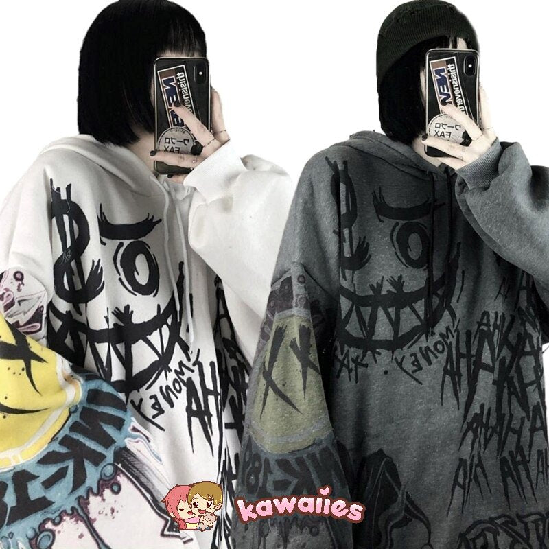 kawaiies-softtoys-plushies-kawaii-plush-Japanese-themed Style Kei Clothes Gothic Hoodie Sweatshirt 