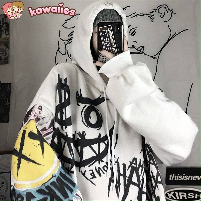 kawaiies-softtoys-plushies-kawaii-plush-Japanese-themed Style Kei Clothes Gothic Hoodie Sweatshirt 