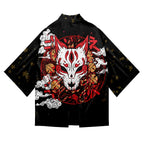 kawaiies-softtoys-plushies-kawaii-plush-Japanese-themed White Fox Mask Print Unisex Kimono Kimono 