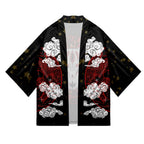kawaiies-softtoys-plushies-kawaii-plush-Japanese-themed White Fox Mask Print Unisex Kimono Kimono 